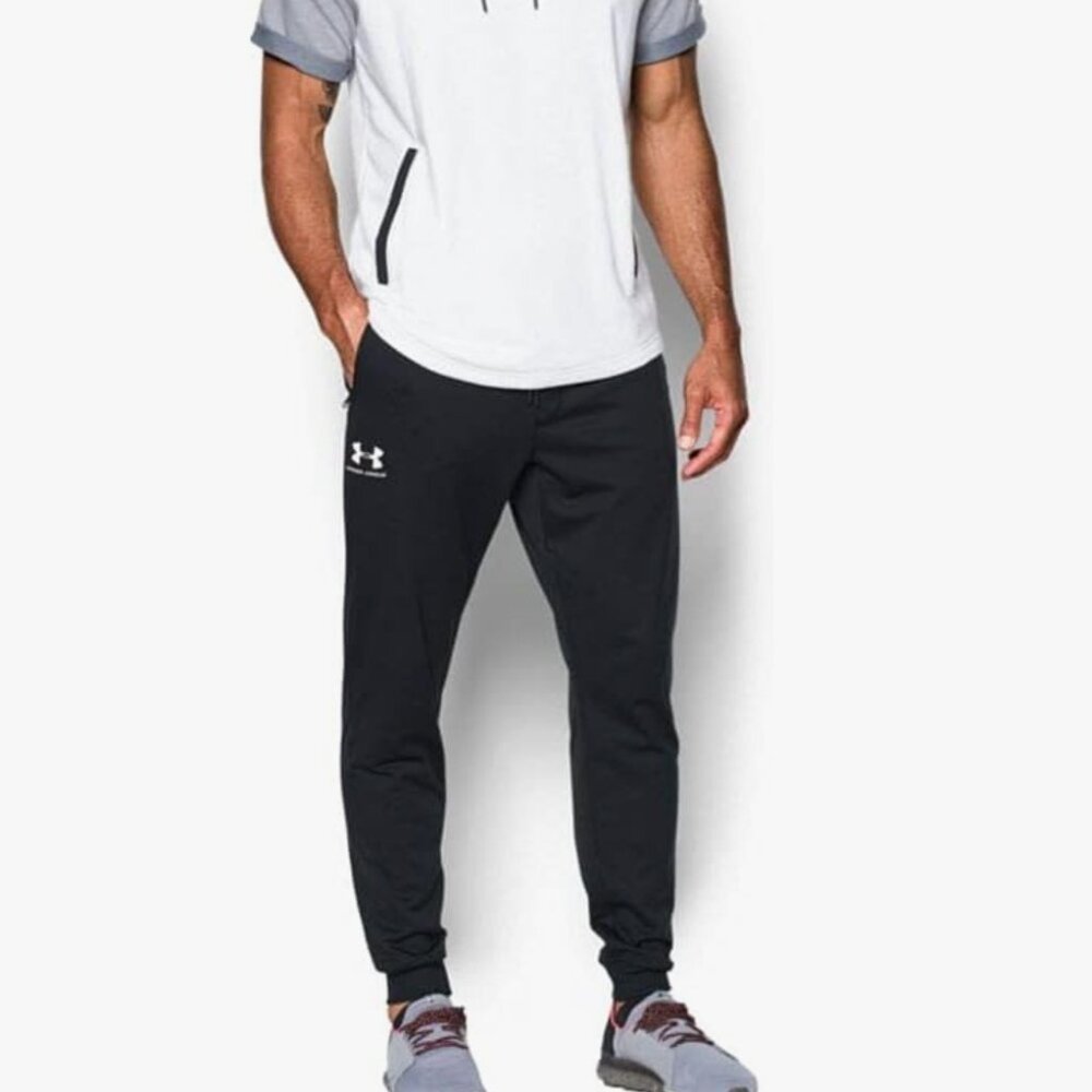 Under Armour Men's Sportstyle Tricot Black Joggers S NWT